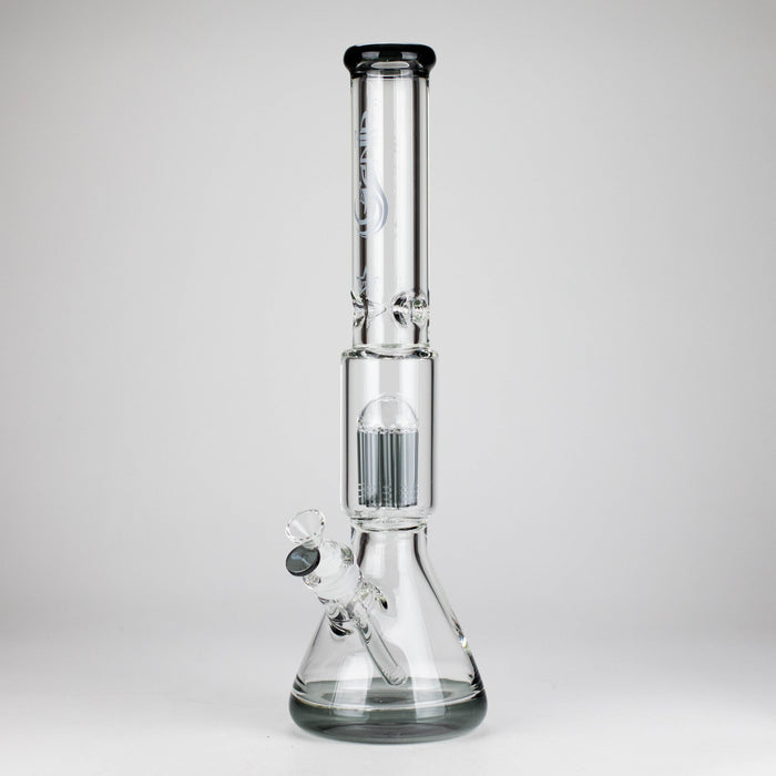 Genie | 17.5" 10-Arm 9mm Colored Bottom Glass Bong [GE4180] Glass Bong ONE Light Black (Gray)