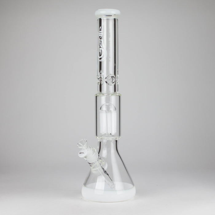 Genie | 17.5" 10-Arm 9mm Colored Bottom Glass Bong [GE4180] Glass Bong ONE White