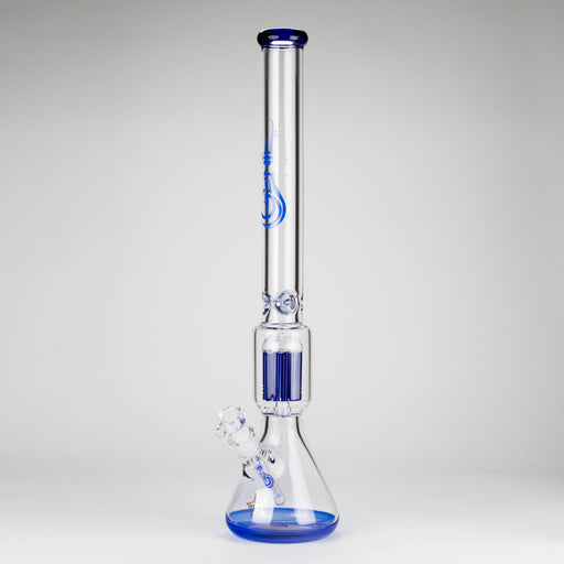 Genie | 24" 12-Arm 9mm Colored Bottom Glass Water Bong [F7-004-1] Glass Bong ONE Blue