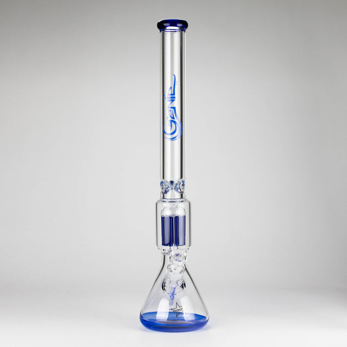 Genie | 24" 12-Arm 9mm Colored Bottom Glass Water Bong [F7-004-1] Glass Bong ONE