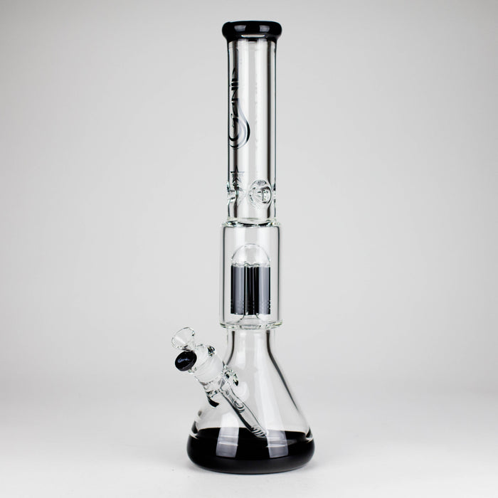 Genie | 17.5" 10-Arm 9mm Colored Bottom Glass Bong [GE4180] Glass Bong ONE Black
