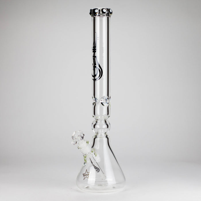 Genie | 19.5" 9mm Curved Shaft Glass Beaker Bong [F7-002-1] Glass Bong ONE Black