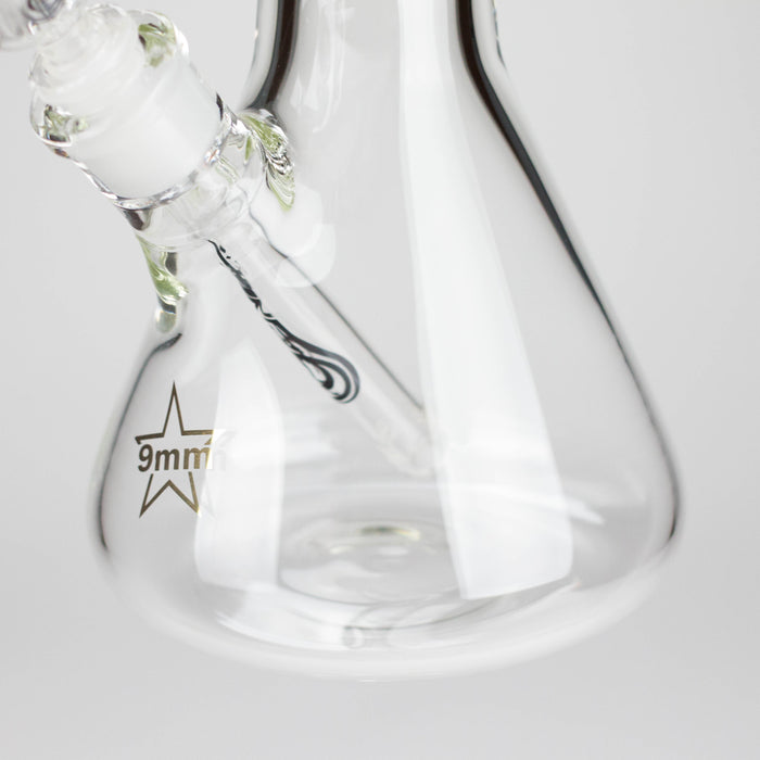 Genie | 19.5" 9mm Curved Shaft Glass Beaker Bong [F7-002-1] Glass Bong ONE
