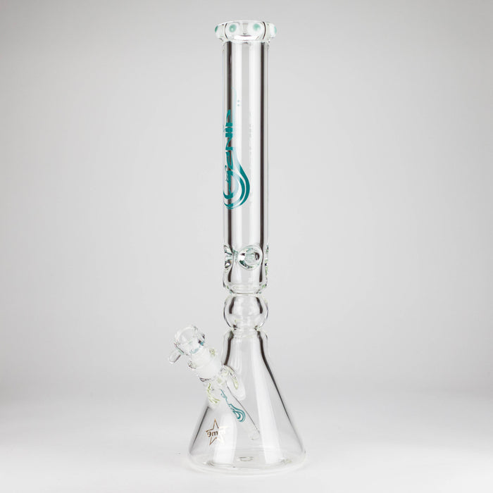 Genie | 19.5" 9mm Curved Shaft Glass Beaker Bong [F7-002-1] Glass Bong ONE Teal