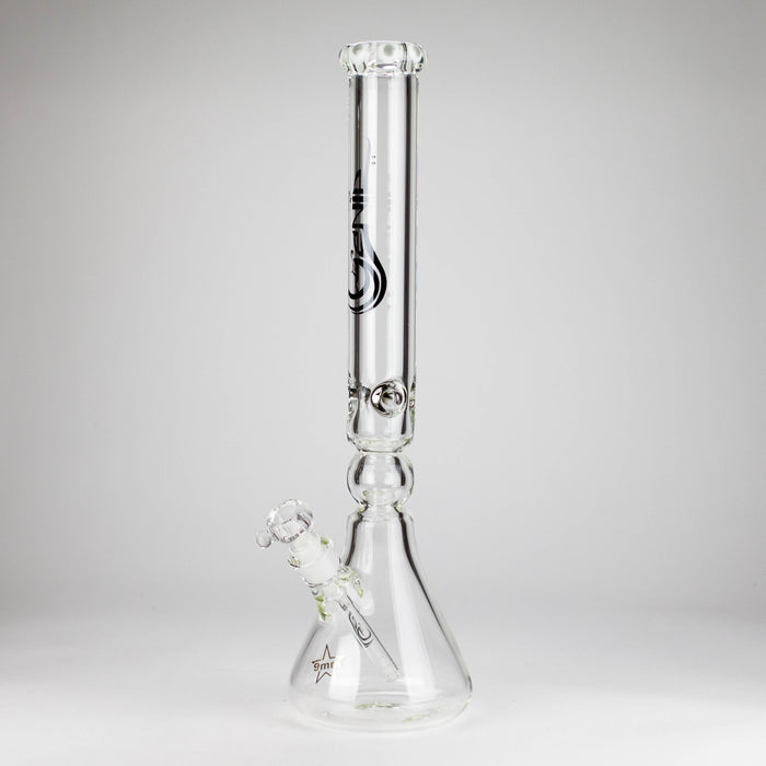 Genie | 19.5" 9mm Curved Shaft Glass Beaker Bong [F7-002-1] Glass Bong ONE White