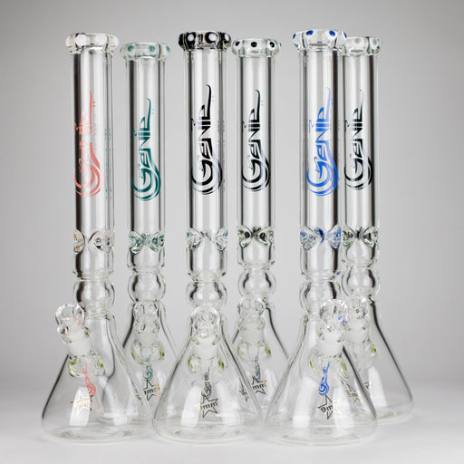 Genie | 19.5" 9mm Curved Shaft Glass Beaker Bong [F7-002-1] Glass Bong ONE