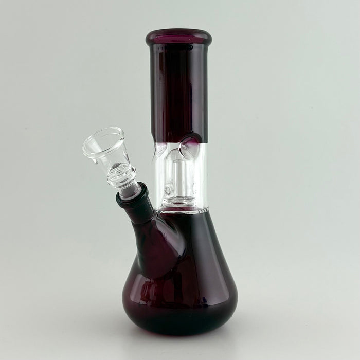 8" Perc Water Pipe - 10 Assorted Colours Glass Bong Super Supplys Inc Dark Brown