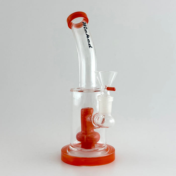 Wicked | 8" Dome Perc Dab Rig Glass Bong Super Supplys Inc Orange