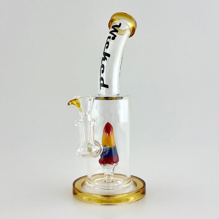 Wicked | 8" Wig-Wag Dome Perc Dab Rig Glass Bong Super Supplys Inc Yellow