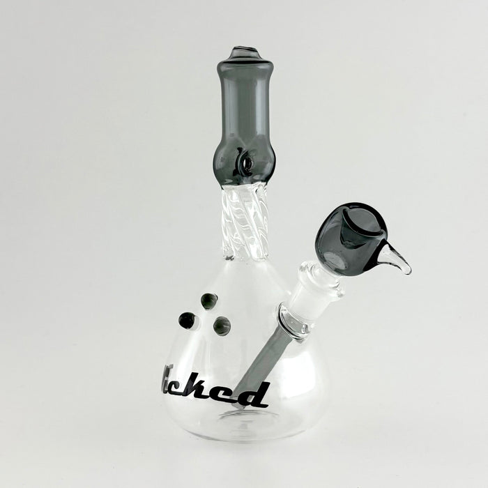 Wicked | 7" Twisted Water Pipe Glass Bong Super Supplys Inc Grey