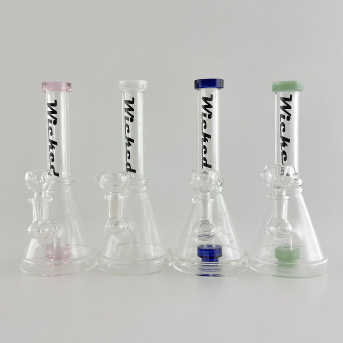 Wicked | 8" Beaker-Style Dab Rig Glass Bong Super Supplys Inc