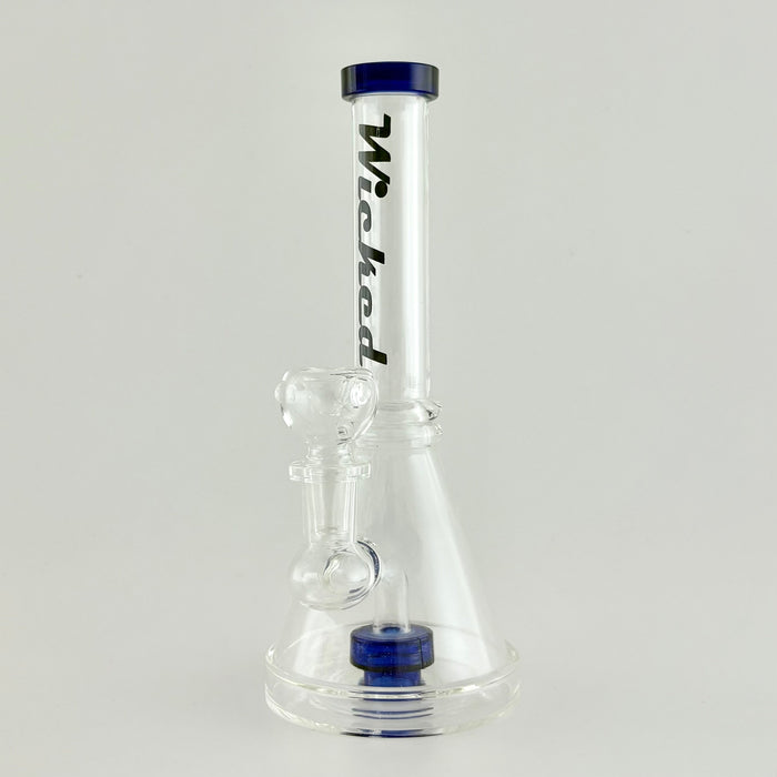 Wicked | 8" Beaker-Style Dab Rig Glass Bong Super Supplys Inc Blue