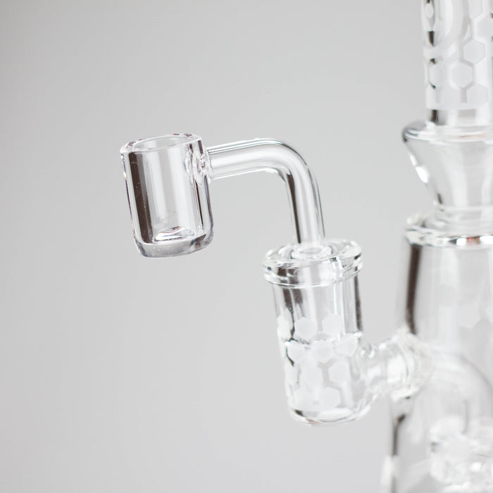 7" BEE HEX ETCHED CAPSULE RIG Glass Rig PINNACLE DISTRIBUTORS INC.