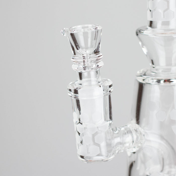 7" BEE HEX ETCHED CAPSULE RIG Glass Rig PINNACLE DISTRIBUTORS INC.