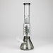 13" Color Accented Glass Water Bong with Coil Percolator & Splash Guard Glass Bong 777 Smoke Gray