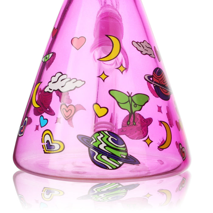 10" 5mm Milkyway Glass Beaker Bong - 4 Assorted Colours Glass Bong Super Supplys Inc