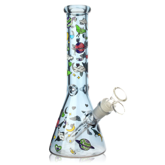 10" 5mm Milkyway Glass Beaker Bong - 4 Assorted Colours Glass Bong Super Supplys Inc Grey