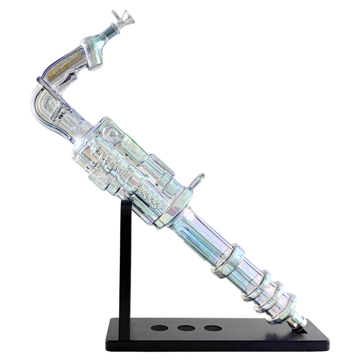 Fortune | 24" Electroplated Gatling Gun Glass Bong with Hardwood Stand Glass Bong Fortune