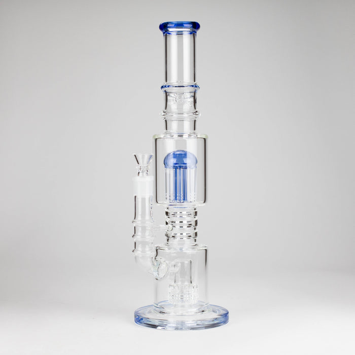 16" Glass Bong – 10-Arm Tree Perc with Matrix Perc for Maximum Filtration Glass Bong Small Biz Distributors Blue