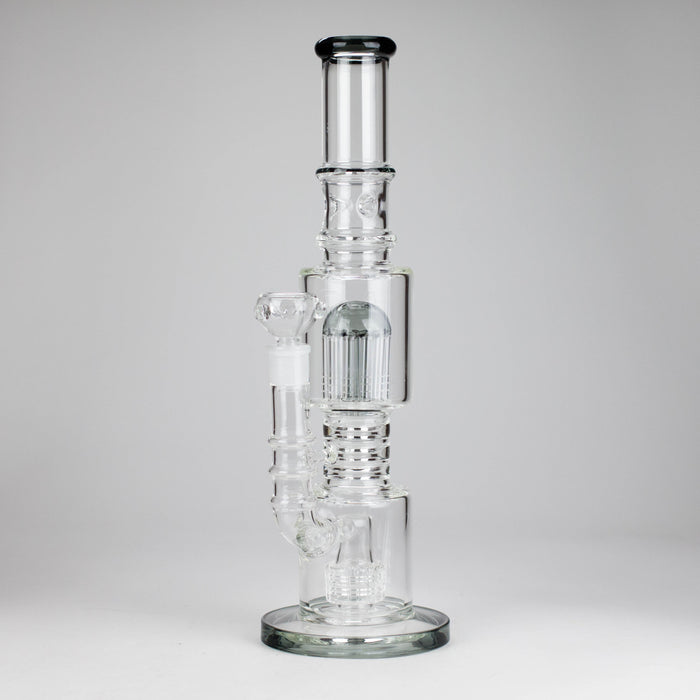 16" Glass Bong – 10-Arm Tree Perc with Matrix Perc for Maximum Filtration Glass Bong Small Biz Distributors Black