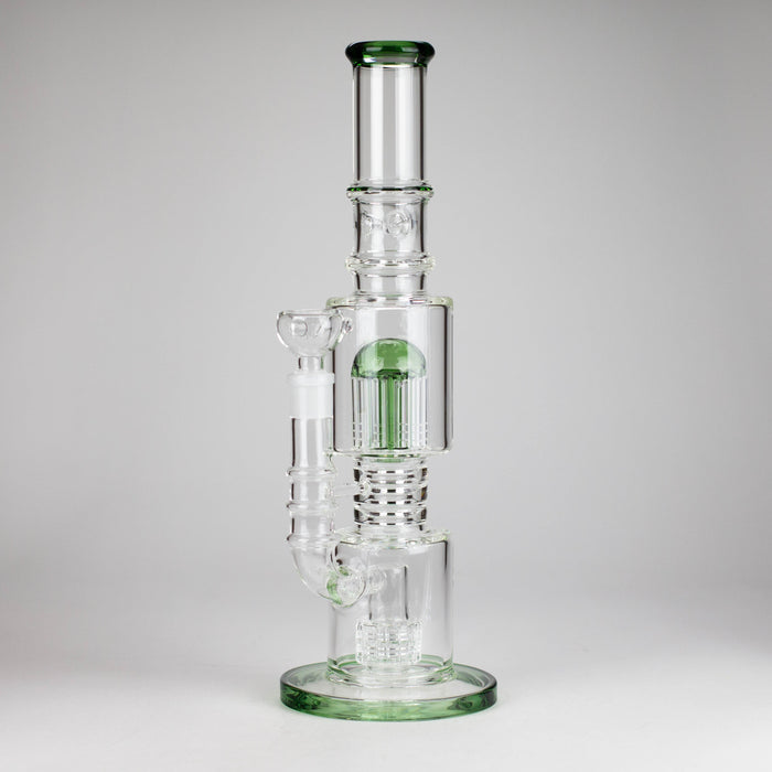 16" Glass Bong – 10-Arm Tree Perc with Matrix Perc for Maximum Filtration Glass Bong Small Biz Distributors Green