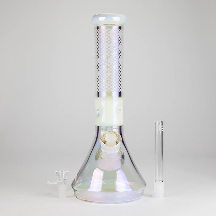 12.5" Hologram Beaker Glass Bong Glass Bong Small Biz Distributors
