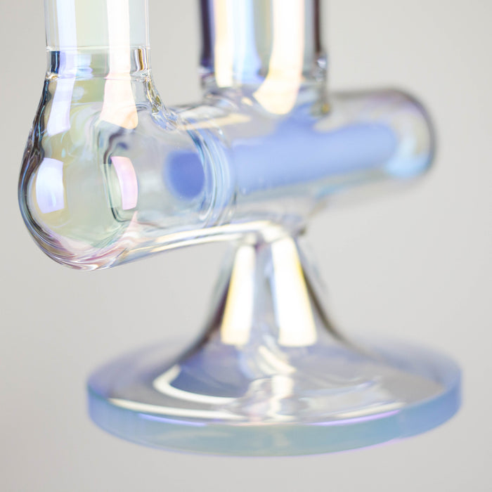 Trippy Glass | 17" 7mm Holographic Stemline Bong – Triple Diffused Perc with 18mm Bowl Glass Bong Small Biz Distributors