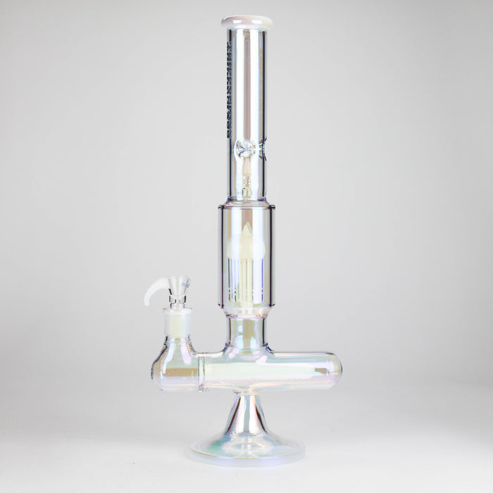 Trippy Glass | 17" 7mm Holographic Stemline Bong – Triple Diffused Perc with 18mm Bowl Glass Bong Small Biz Distributors WHITE