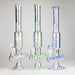 Trippy Glass | 17" 7mm Holographic Stemline Bong – Triple Diffused Perc with 18mm Bowl Glass Bong Small Biz Distributors