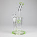 9" Ball Perc Glass Bong – Green with Bent Neck & 14mm Bowl Glass Bong Small Biz Distributors