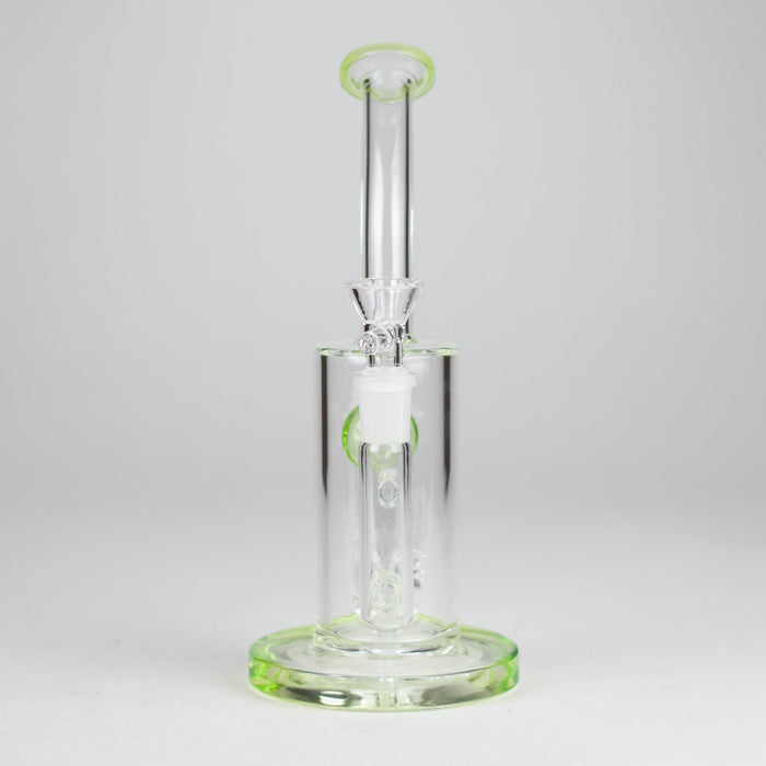 9" Ball Perc Glass Bong – Green with Bent Neck & 14mm Bowl Glass Bong Small Biz Distributors