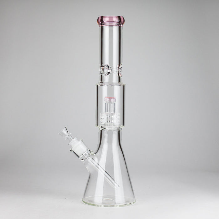 16" 7mm Colored Beaker Bong – Premium Thick Glass with Grid Perc Glass Bong Small Biz Distributors
