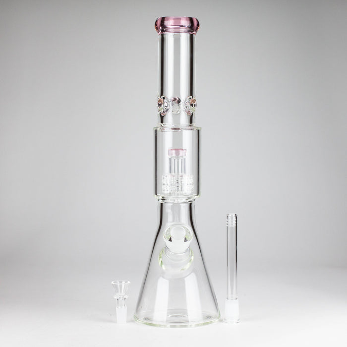 16" 7mm Colored Beaker Bong – Premium Thick Glass with Grid Perc Glass Bong Small Biz Distributors