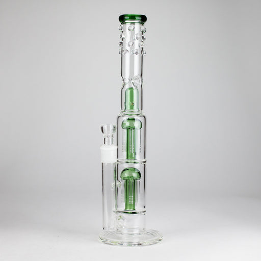 16" Triple Perc Straight Tube – Premium Glass Bong with Maximum Filtration Glass Bong Small Biz Distributors Green