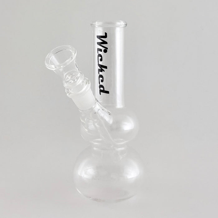 Wicked | 6" Water Pipe with Stem Glass Bong Super Supplys Inc Black