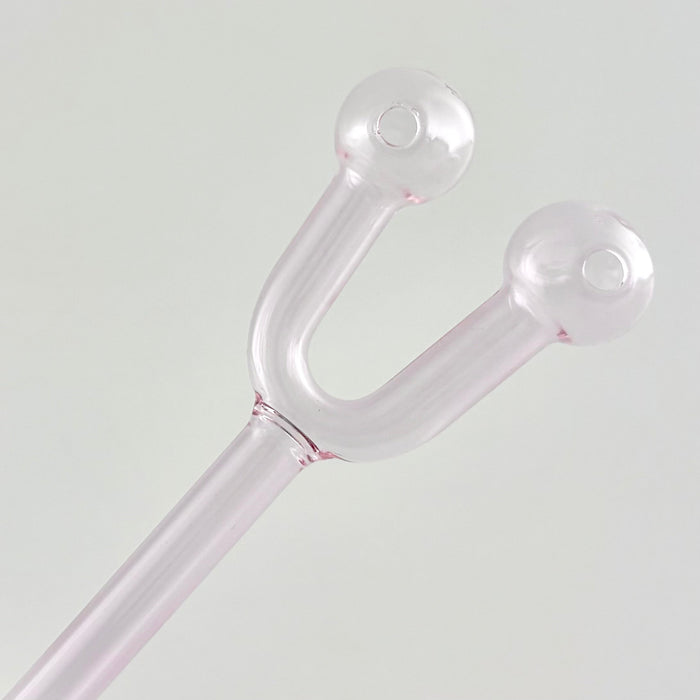 6" Double Hole Oil Burner Pipe – Assorted Colors-2CT Oil Burner Super Supplys Inc Pink