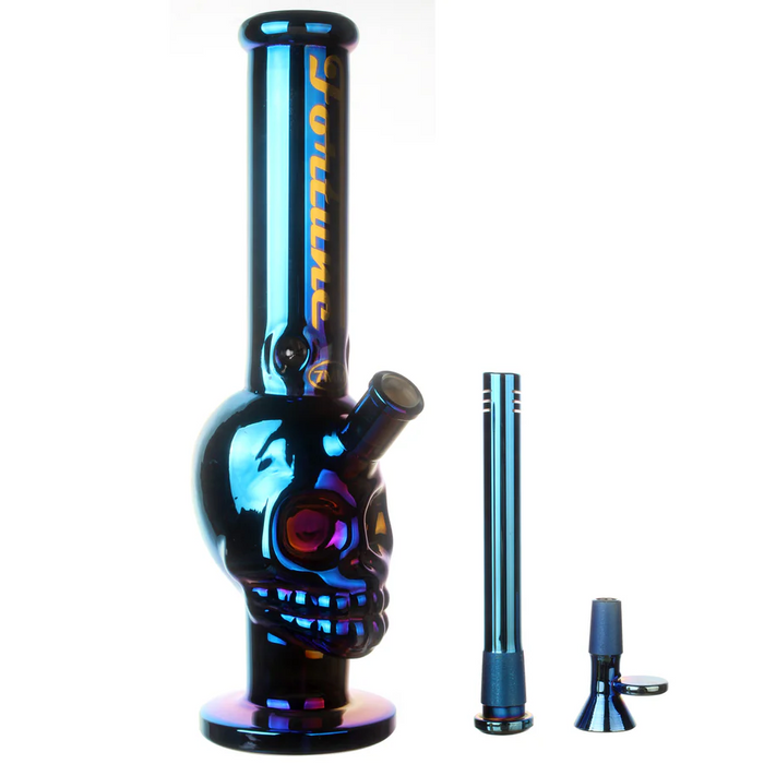 Fortune | 14" 7mm Electroplated Skull Glass Bong Glass Bong Fortune