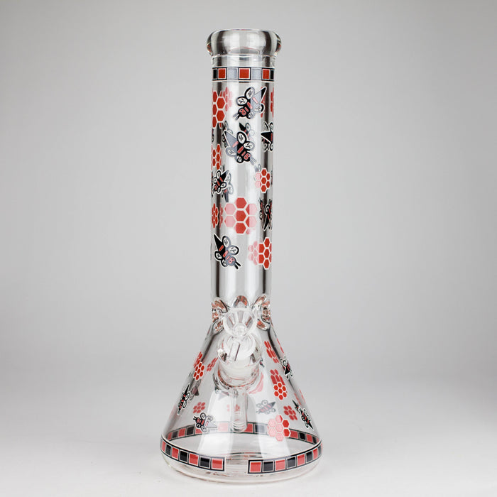 14" Honey Bee Glow-in-the-Dark Glass Beaker Bong – 7mm Thick [A25] Glass Bong Canadian Distributor