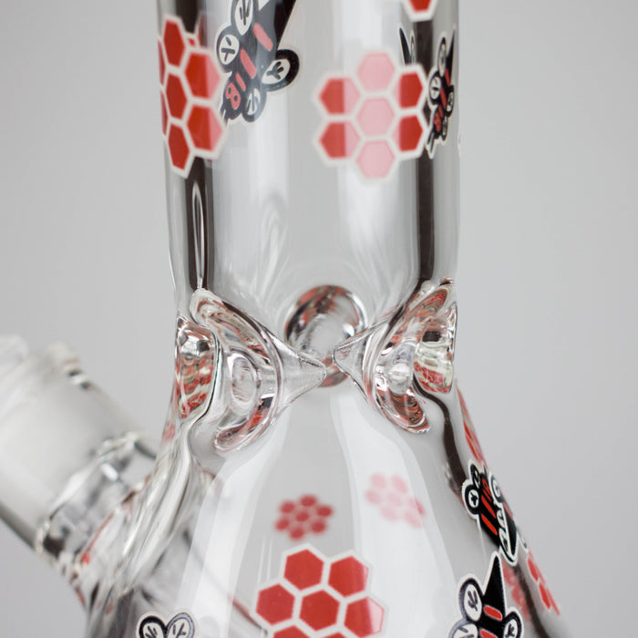 14" Honey Bee Glow-in-the-Dark Glass Beaker Bong – 7mm Thick [A25] Glass Bong Canadian Distributor