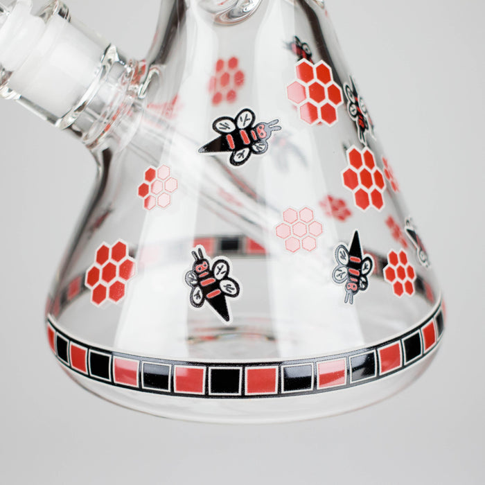 14" Honey Bee Glow-in-the-Dark Glass Beaker Bong – 7mm Thick [A25] Glass Bong Canadian Distributor
