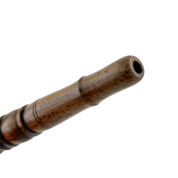 5" Wooden Pipe With Marble Bowl - Classic Long-Style Design-2CT Wooden Pipe Super Supplys Inc