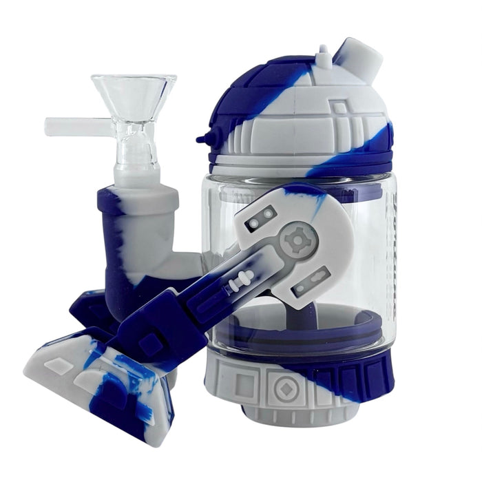 6.5" Silicone R2D2-Inspired Water Pipe Resin · Silicone · Plastic Bong Fortune