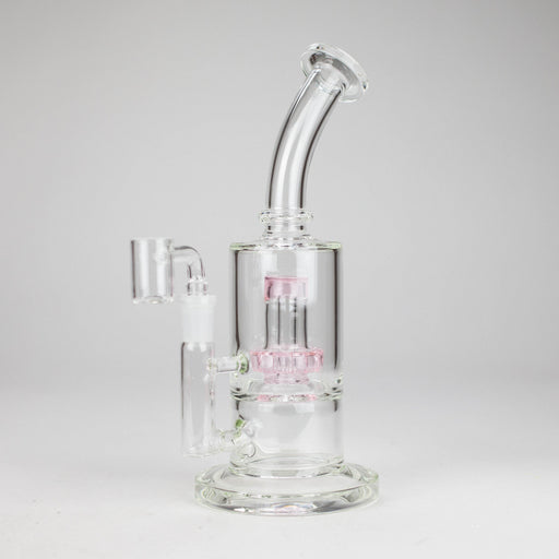 Z9" 2-in-1 Color accented Glass Dag Rig with Percolator Glass Bong 777 Smoke Pink