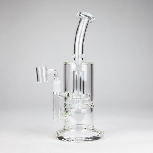 9" 2-in-1 Color accented Glass Dag Rig with Percolator Glass Bong 777 Smoke Clear