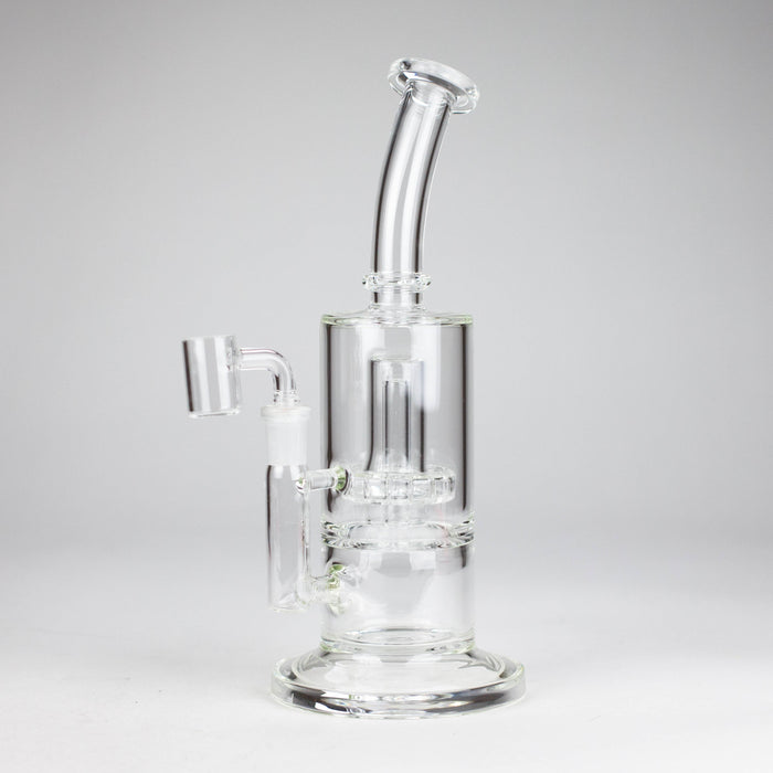 9" 2-in-1 Color accented Glass Dag Rig with Percolator Glass Bong 777 Smoke Clear