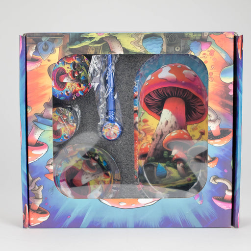 5-in-1 Metal Pipe Smoke Set – Mushroom Design Bundle 777 Smoke