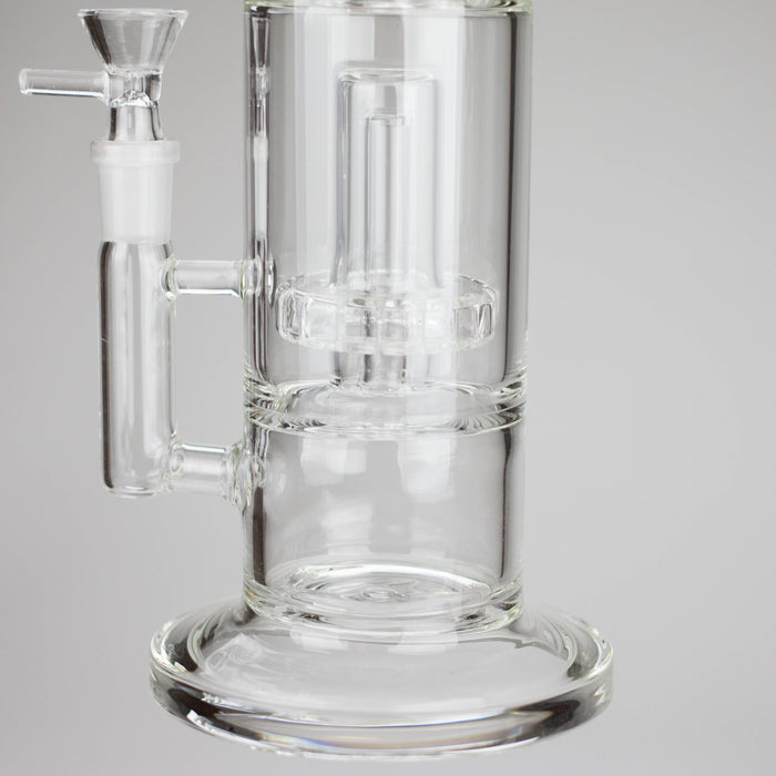 9" 2-in-1 Color accented Glass Dag Rig with Percolator Glass Bong 777 Smoke