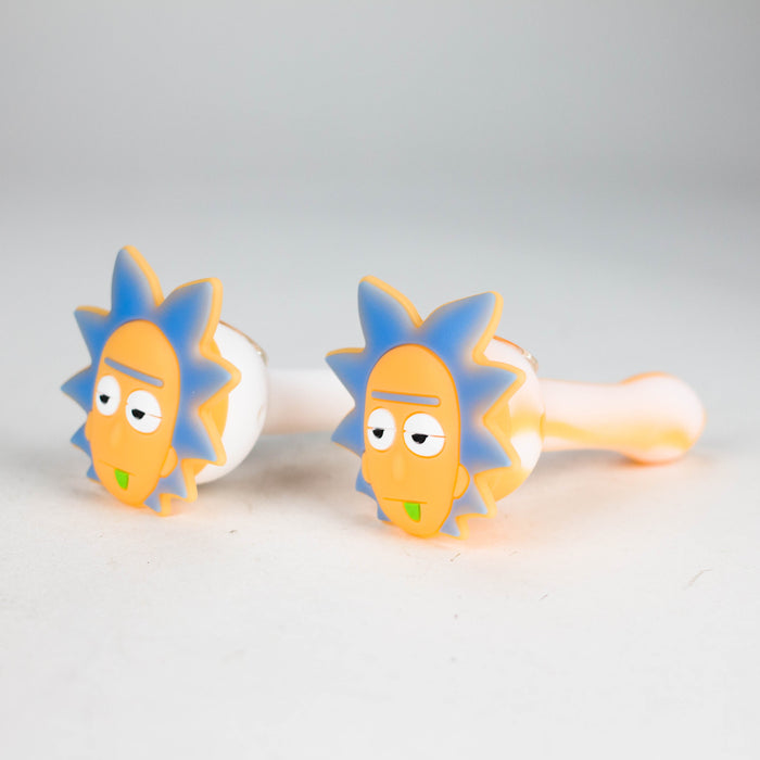 4.5" Cartoon Silicone Hand Pipe with Glass Bowl [H58] Silicone Pipe ONE