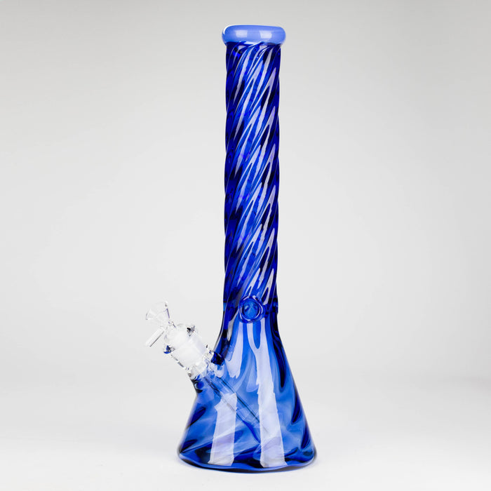 Genie | 16" 9mm Twist Glass Beaker Bong [HH1125] Glass Bong ONE Blue