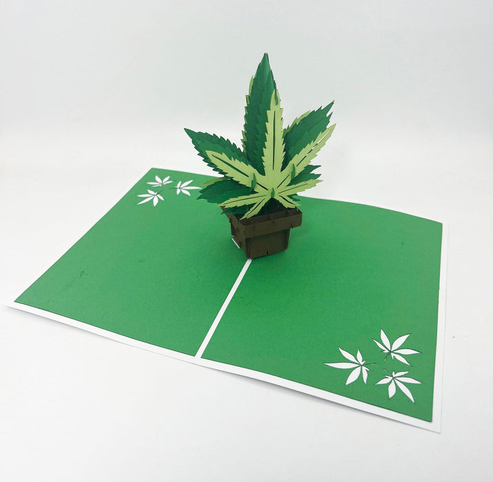 Intricate Greetings | Cannabis Leaf 3D Pop-Up Holiday Card Holiday · Anniversary Intricate Greetings